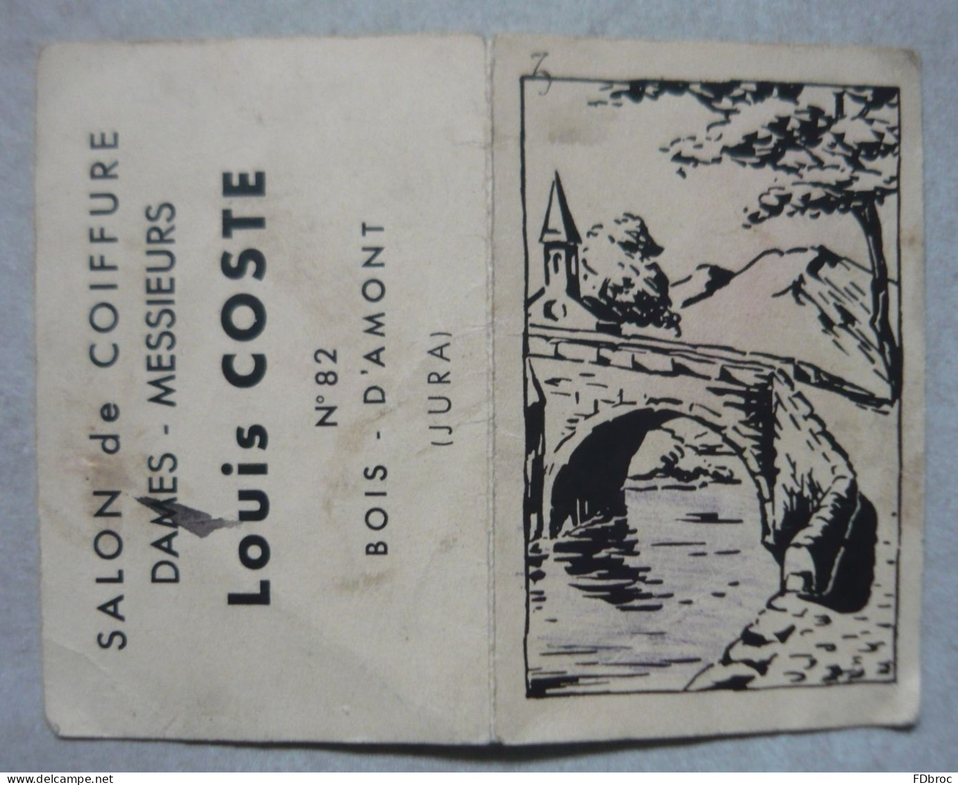 MINI CALENDRIER 1935 - Coiffeur Louis COSTE - Salon De Coiffure à BOIS D'AMONT ( JURA 39 ) - Petit Format : 1921-40