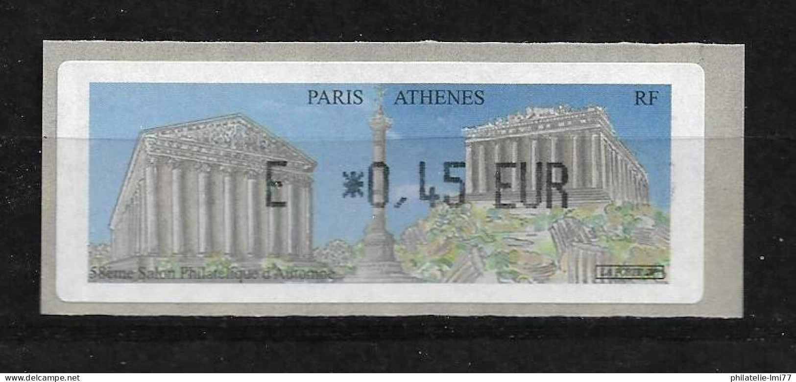 LISA 0,45 € - Paris Athènes - 58ème Salon Philatélique D'automne - 1999-2009 Illustrated Franking Labels