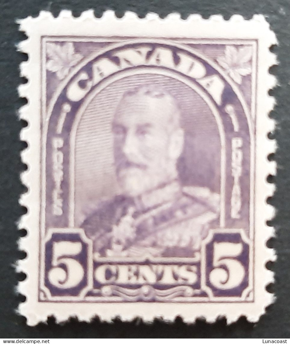 Canada 1930 MH Sc #169*  5c King George V, Arch/Leaf - Unused Stamps