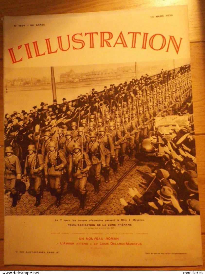 L'ILLUSTRATION Numéro N° 4854 - HITLER - Remilitarisation Du Rhin Les Troupes Allemandes à Mayence - L'Illustration