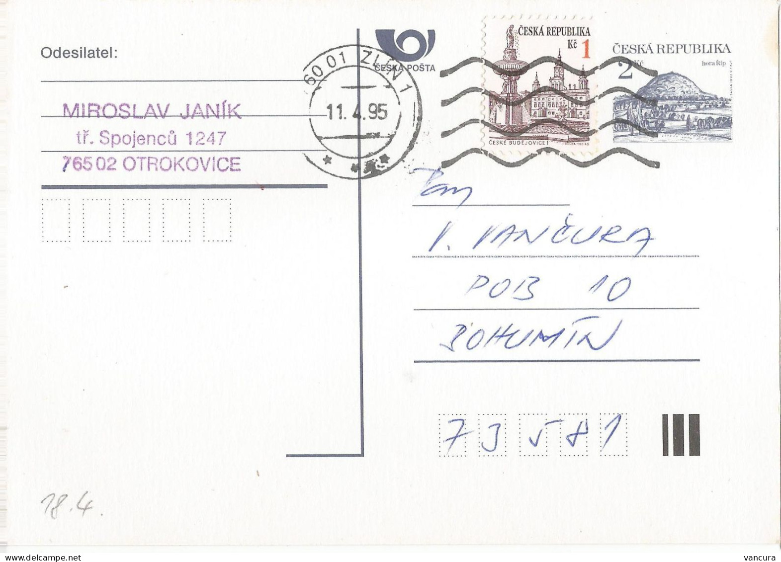 CDV 3 E Czech Republic Rip Mountain 1994 - Postkaarten