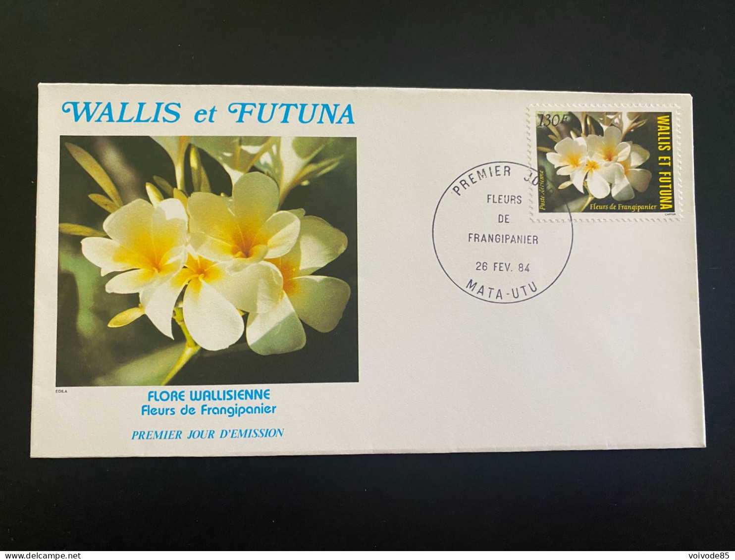 Enveloppe 1er Jour "Flore Walisienne - Fleurs De Frangipanier" 26/02/1984 - PA134 - Wallis Et Futuna - FDC