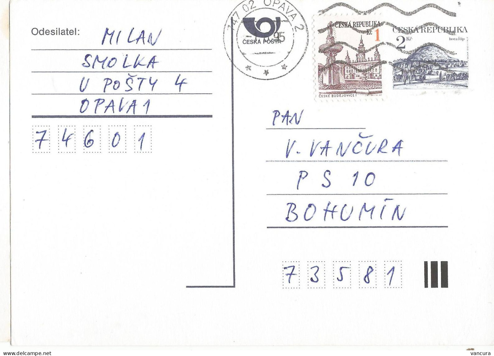 CDV 3 E Czech Republic Rip Mountain 1994 - Postkaarten