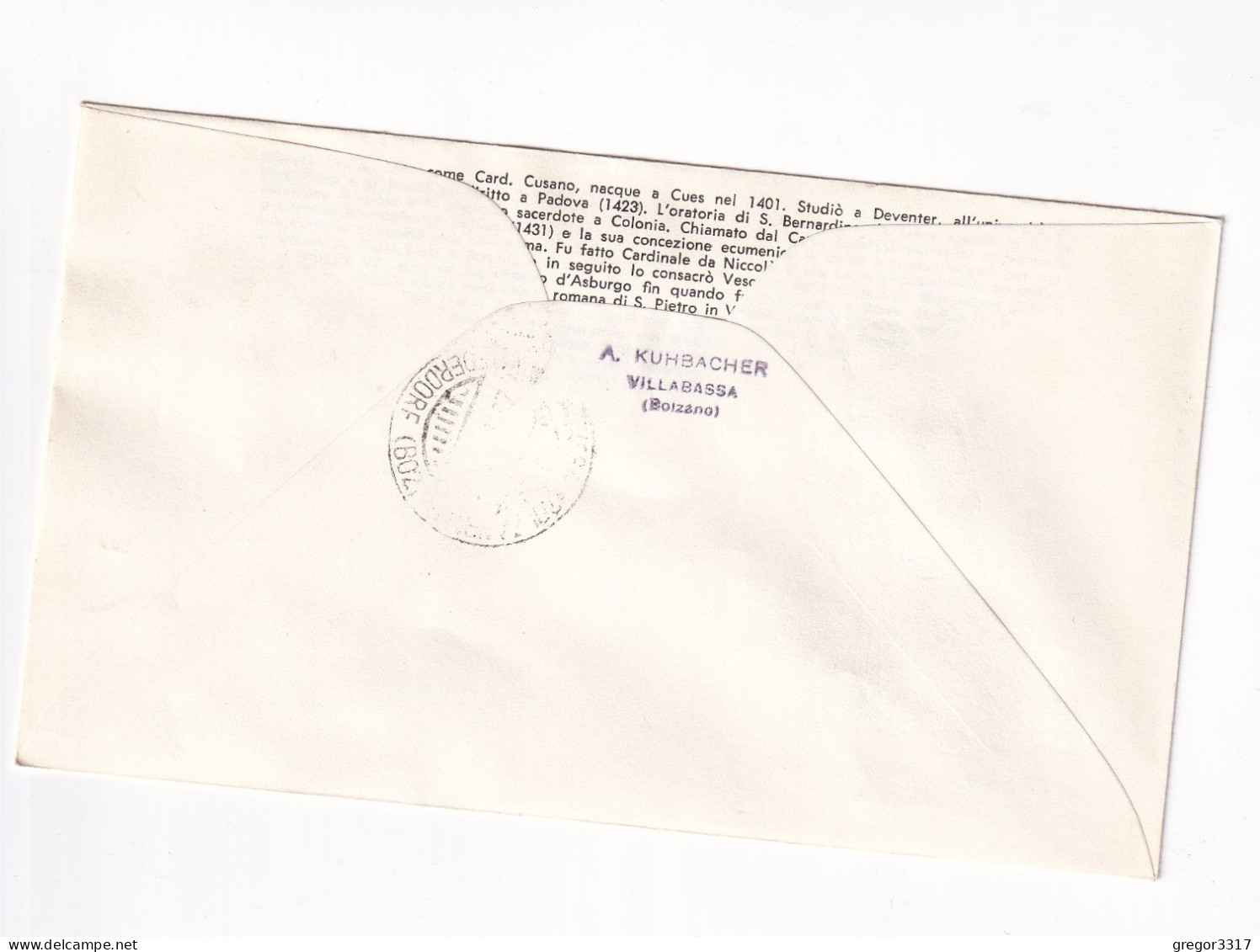 E5991) CITTA Del VATICANO - V Cent Card. Nicola CUSANO - Niccolo Criffts - FDC - Einschreiben Raccomandata - 1964 - FDC