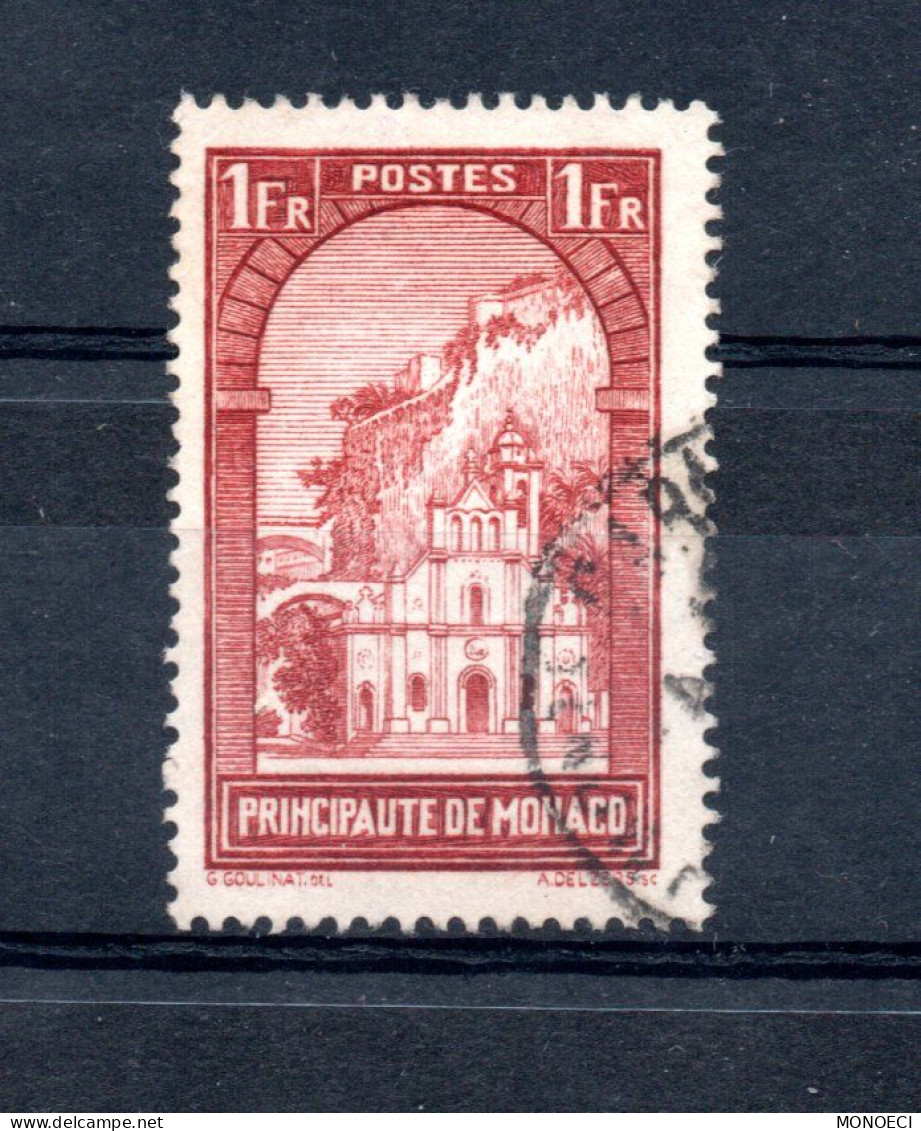 MONACO -- MONTE CARLO -- Timbre 1 F. Rouge-brun Eglise Sainte Dévote - Oblitérés