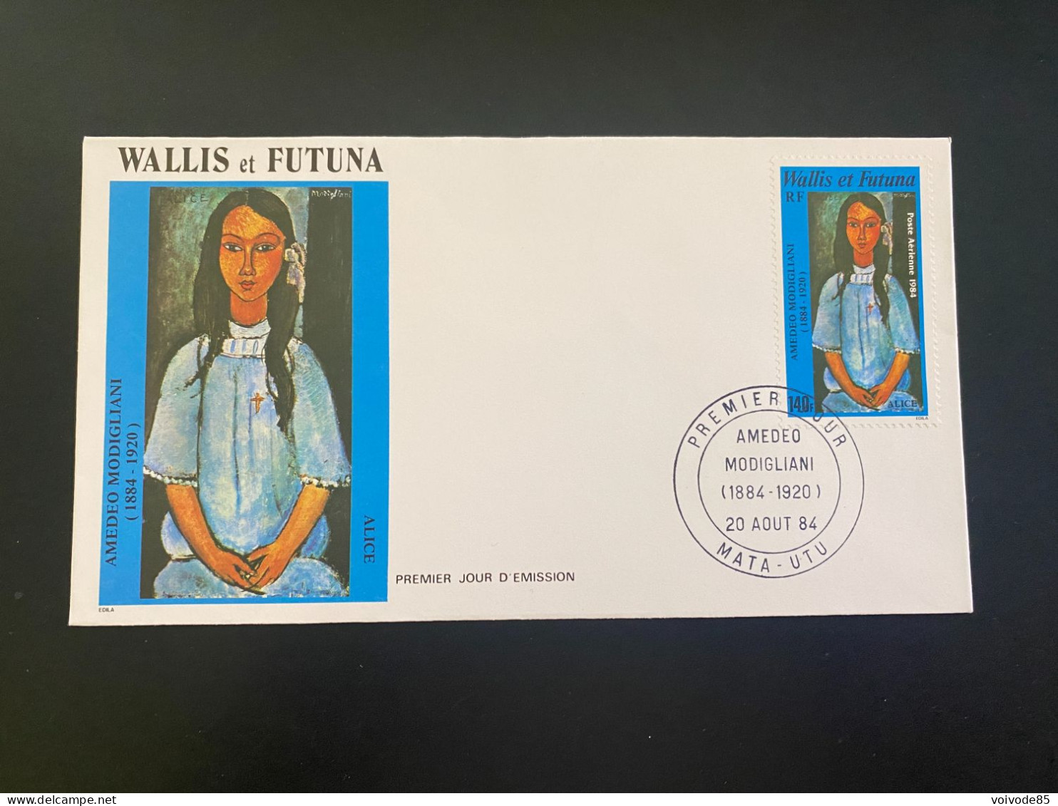 Enveloppe 1er Jour "Amedeo Modigliani" 20/08/1984 - PA138 - Wallis Et Futuna - FDC