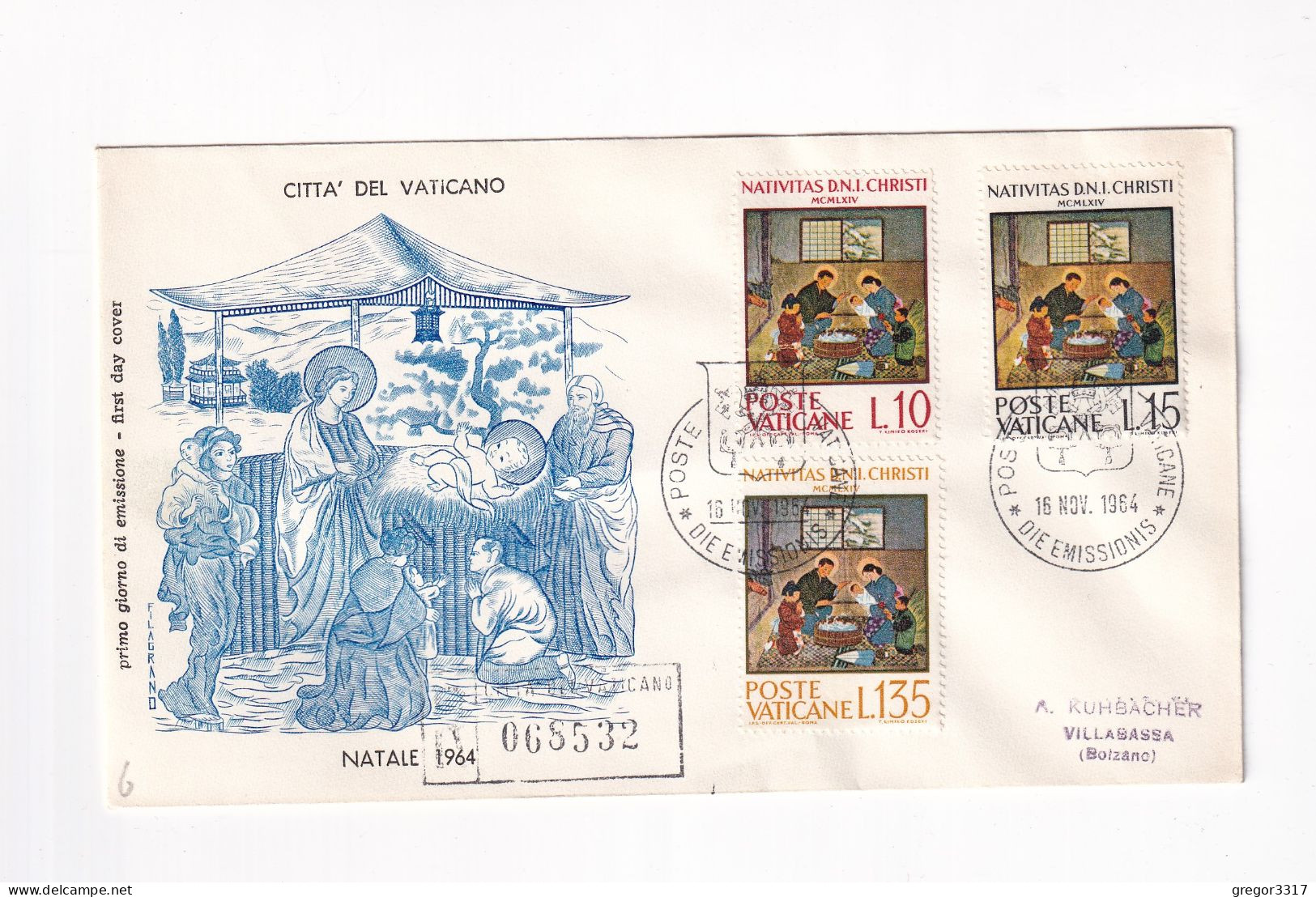 E5991) CITTA Del VATICANO - NATALE 1964 - FDC - Einschreiben Raccomandata - 1964 - FDC