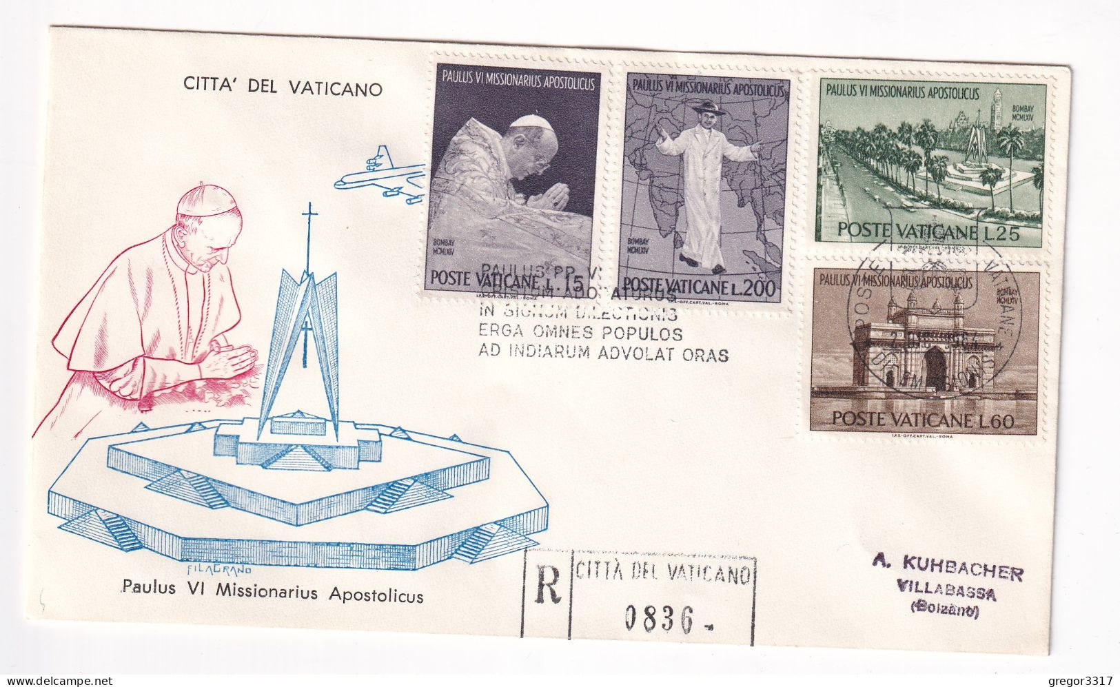 E5992) CITTA Del VATICANO - Paulus VI Missionarius APOSTOLICUS  - FDC - Einschreiben Raccomandata - 1964 - FDC