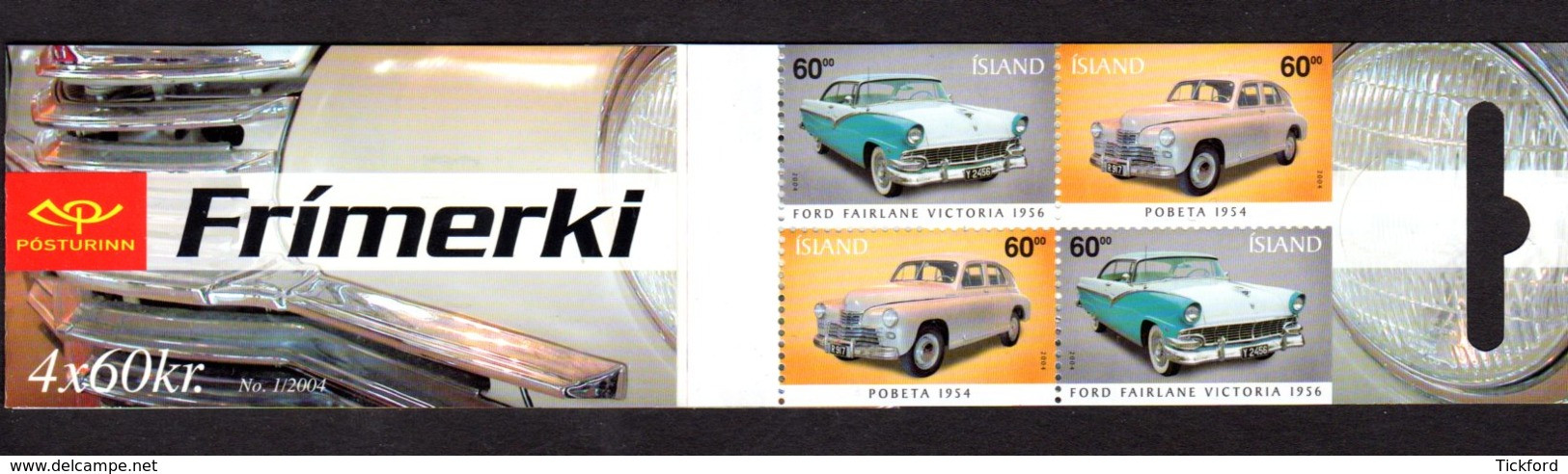 ISLANDE 2004 - Carnet Yvert C990 - Facit H71 - Booklet - NEUF** MNH - Automobiles Anciennes, Classic Cars - Booklets