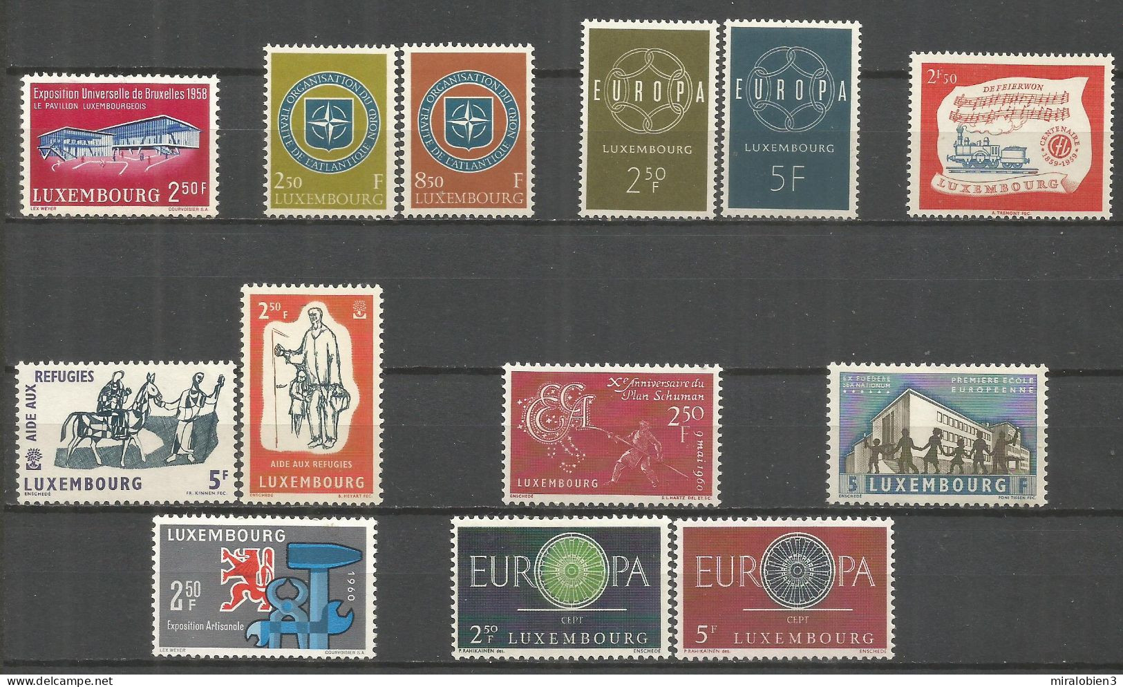 LUXEMBURGO 1944-1960 GRAN CONJUNTO ** SERIES COMPLETAS SIN FIJASELLOS ALTO VALOR DE CATALOGO - Neufs