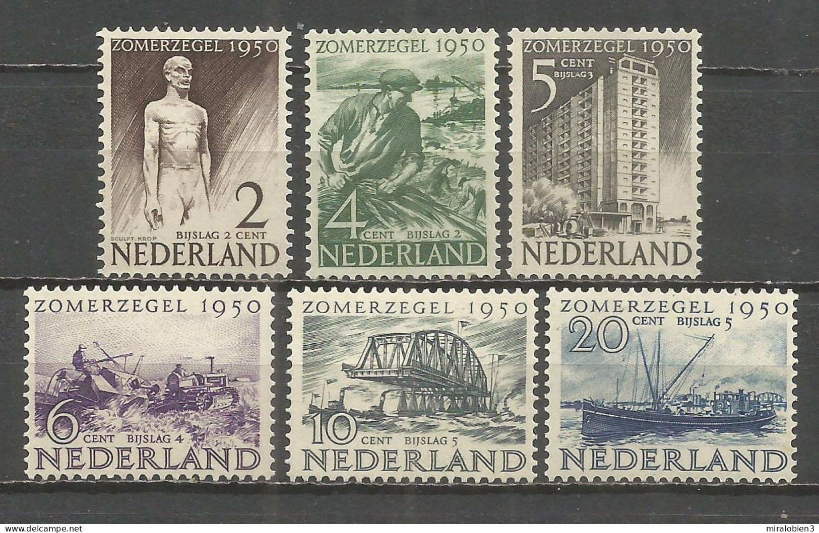 HOLANDA YVERT NUM. 535/540 ** SERIE COMPLETA SIN FIJASELLOS - Unused Stamps