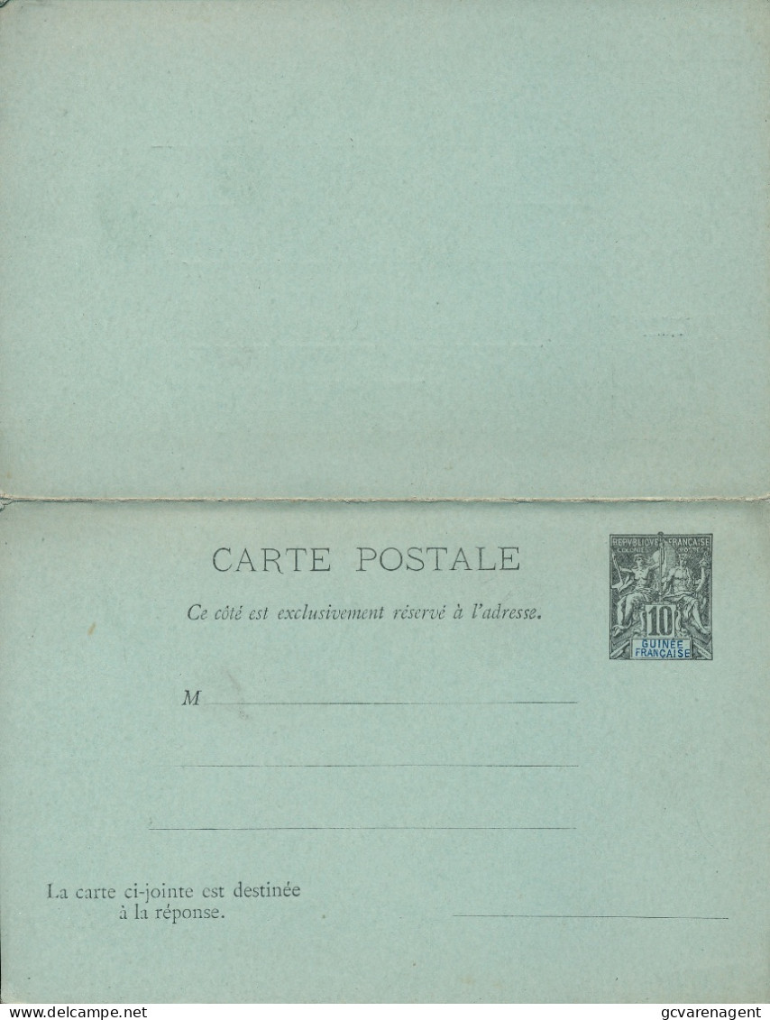 Guinee Francaise - Entier Postal - Carte Postale Avec Reponse    2 Scans - Lettres & Documents