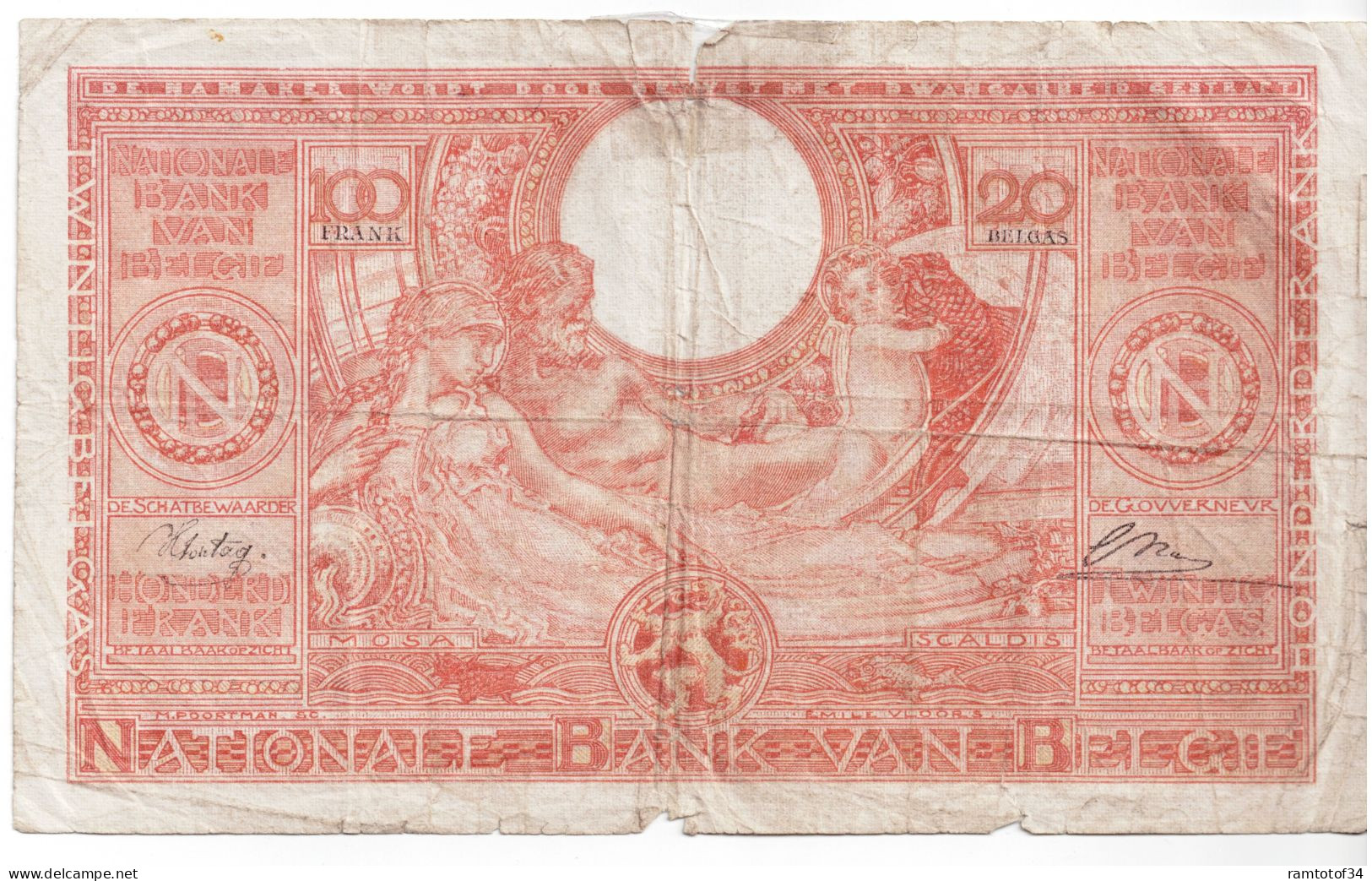 BELGIQUE - 100 Francs 04-11-1944 - 100 Franchi