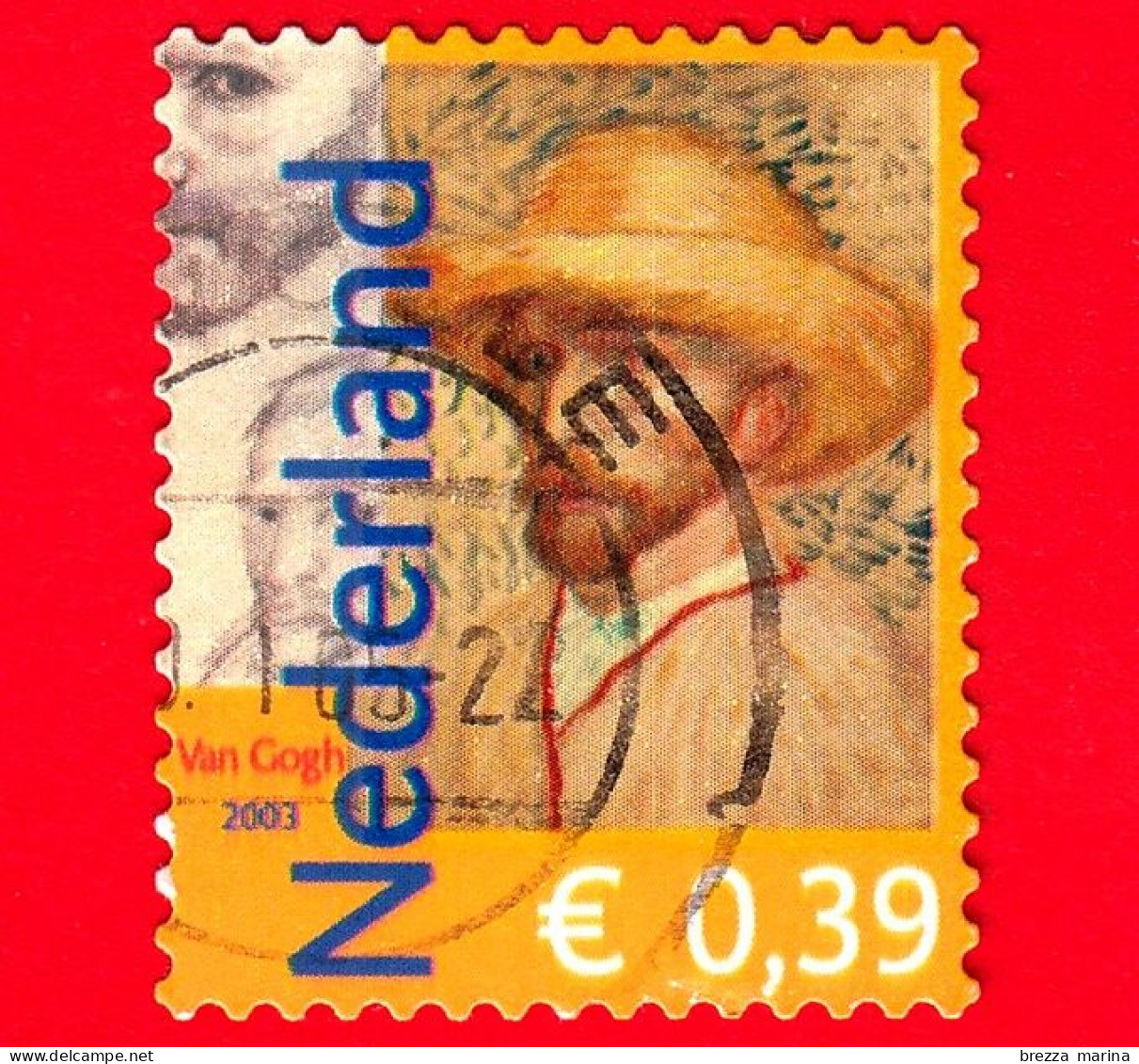 OLANDA - Nederland - Usato - 2003 - 150 Anni Della Nascita Di Vincent Van Gogh, Pittore - Autoritratto - 0.39 - Oblitérés