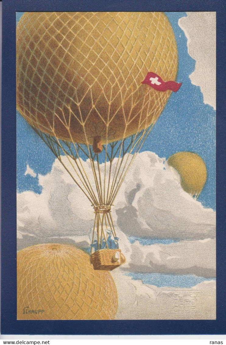 CPA Aviation Montgolfière Ballon Rond Non Circulée Gordon Bennett 1909 Zurich Suisse Voir Dos Cachet à Sec - Montgolfières