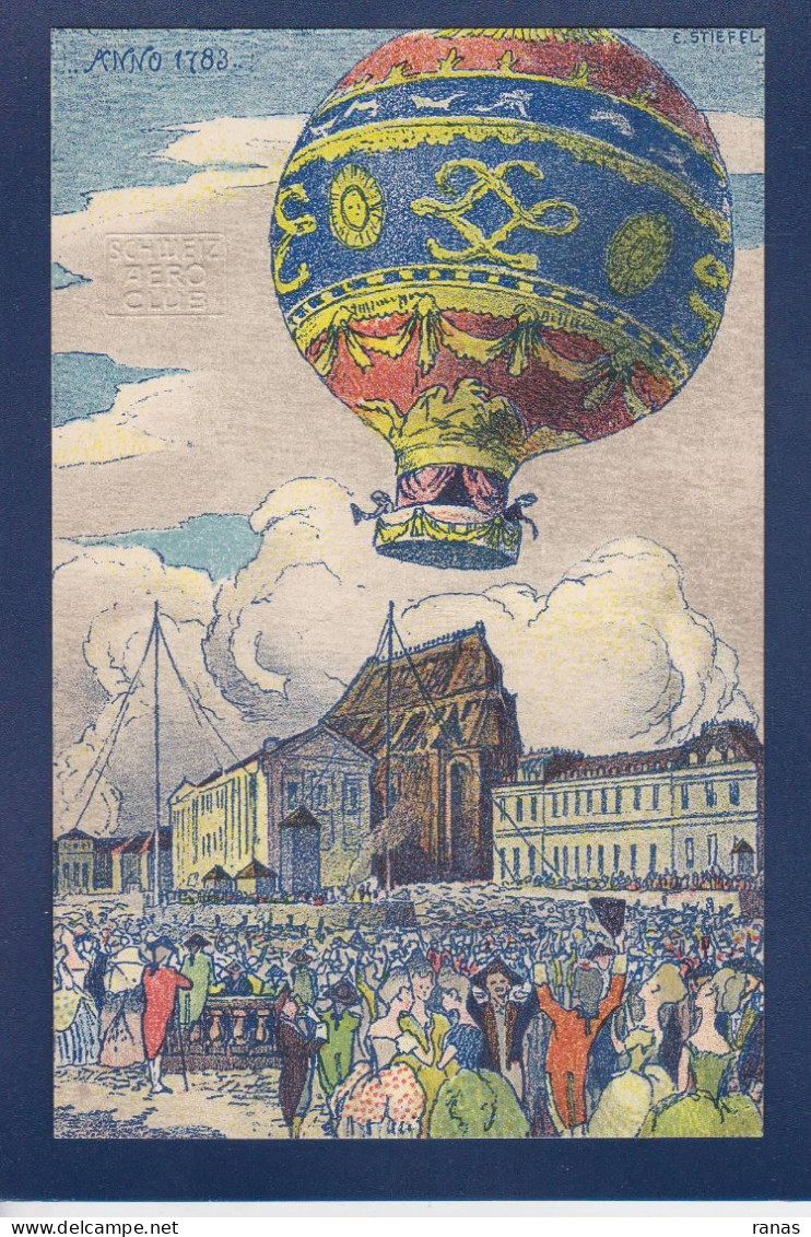 CPA Aviation Montgolfière Non Circulée Gordon Bennett 1909 Zurich Suisse Voir Dos Cachet à Sec - Fesselballons