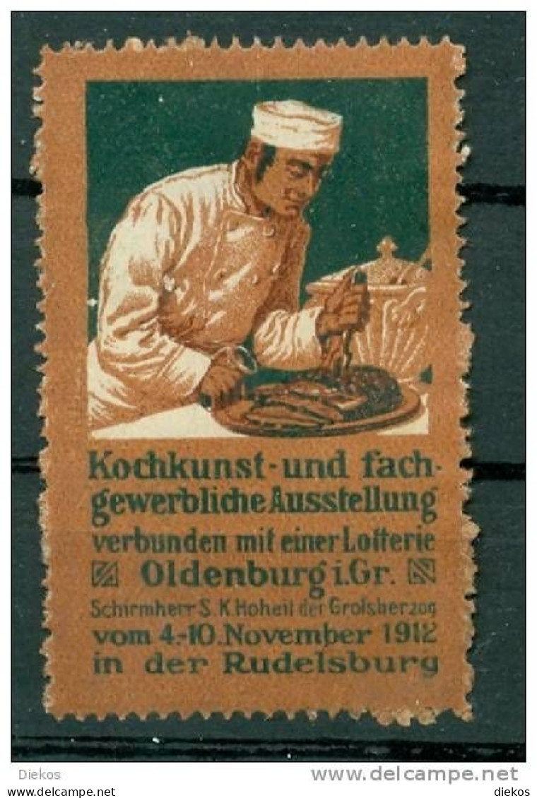 Werbemarke Cinderella Poster Stamp Kochkunst - Und Fachgewerbliche Ausstellung Oldenburg 1912 #183 - Cinderellas