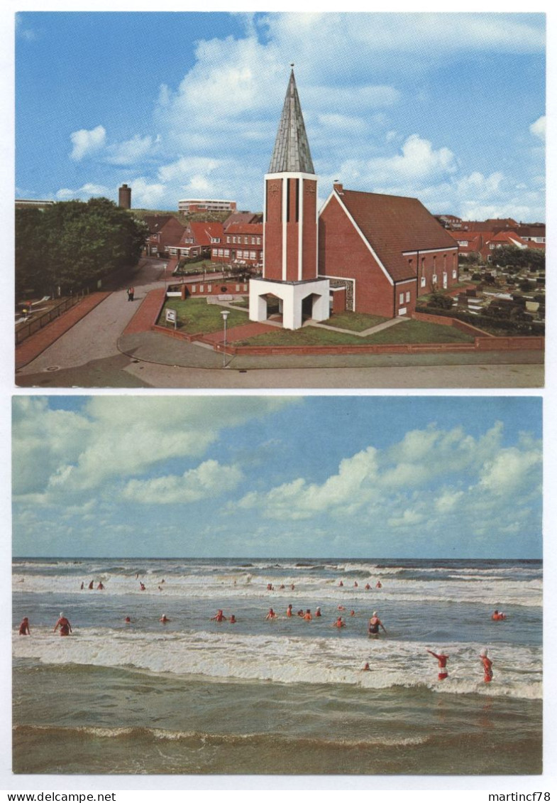 2983 Nordseebad Insel Juist Inselkirche + Badeleben - Juist