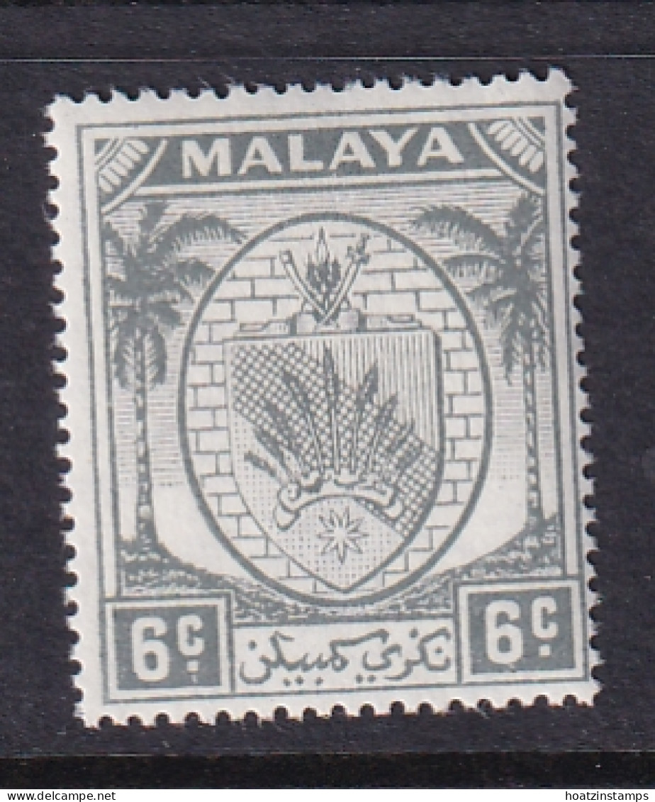 Negri Sembilan: 1949/55   Arms     SG47    6c   Grey    MNH - Negri Sembilan