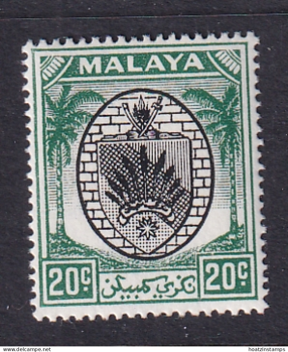 Negri Sembilan: 1949/55   Arms     SG53    20c  Black & Green  MH - Negri Sembilan