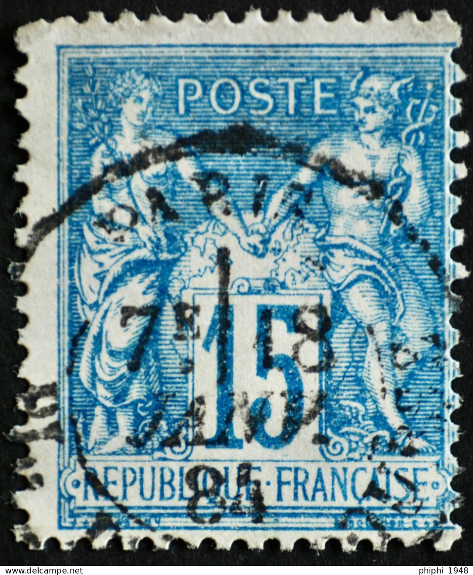 -Sage    Obl   :  BUREAUX De QUARTIER De PARIS. PL DE LA BOURSE 1884. - 1876-1898 Sage (Type II)