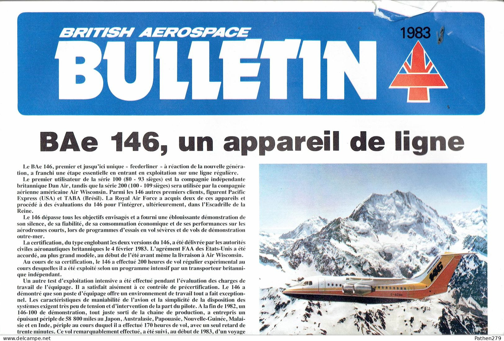 Journal British Aerospace Bulletin Pour Le Salon Aéronautique Du Bourget Juin 1983 - Verkehr