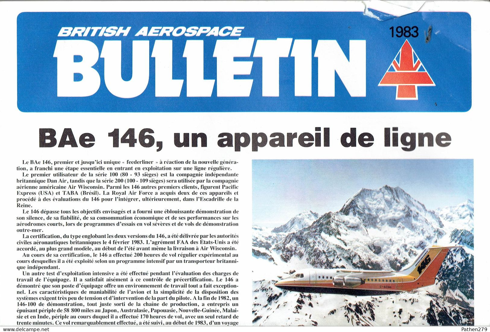 Journal British Aerospace Bulletin Pour Le Salon Aéronautique Du Bourget Juin 1983 - Trasporti