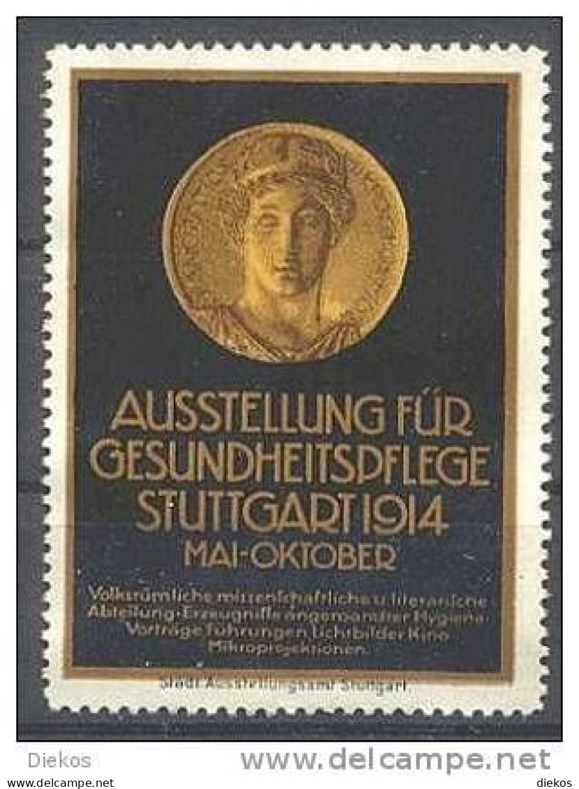 Werbemarke Cinderella Poster Stamp Gesundheitspflege Stuttgart 1914 #13 - Vignetten (Erinnophilie)