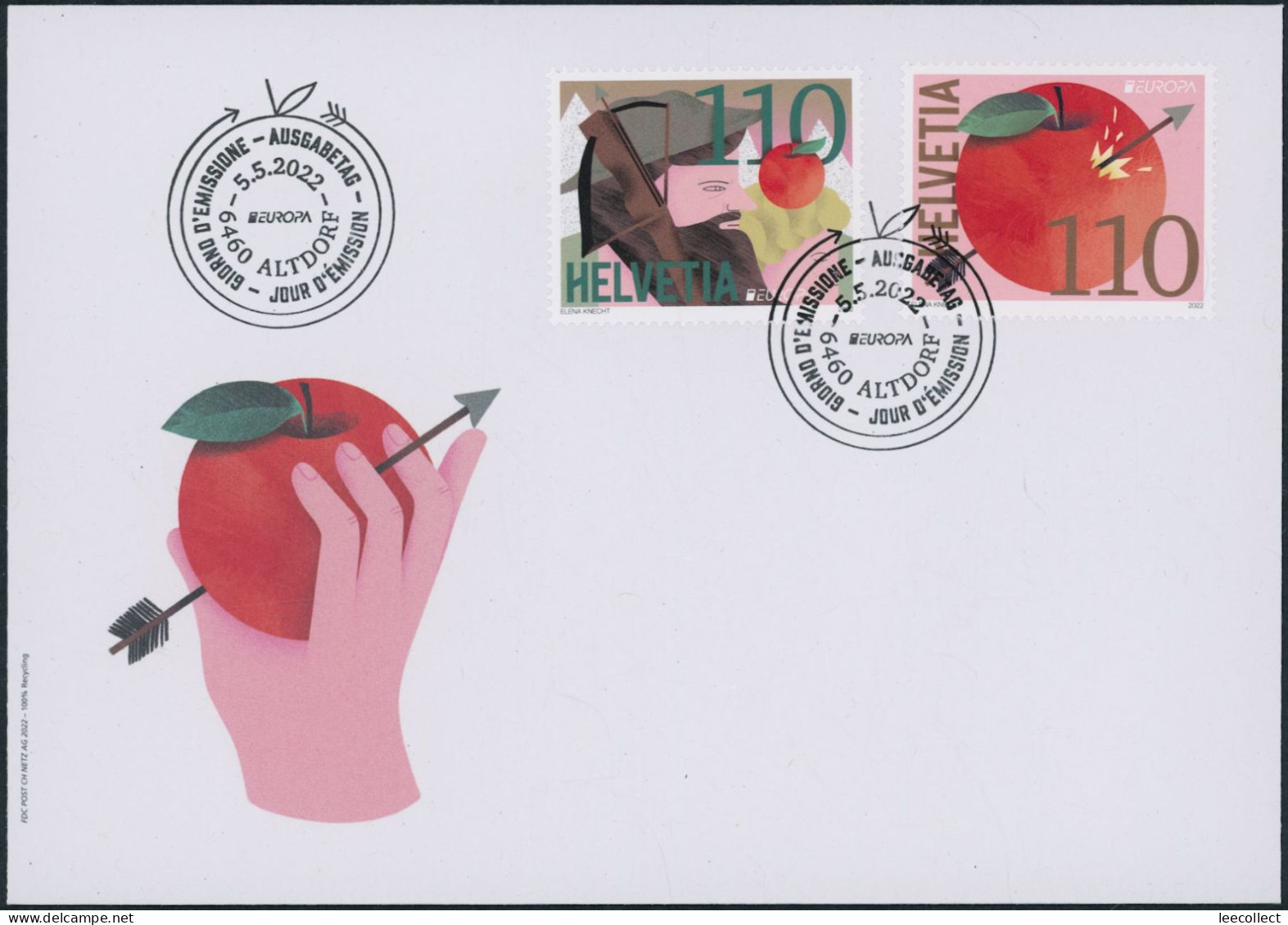 Suisse - 2022 - Europa - Ersttagsbrief FDC ET - Ersttag Voll Stempel - Covers & Documents