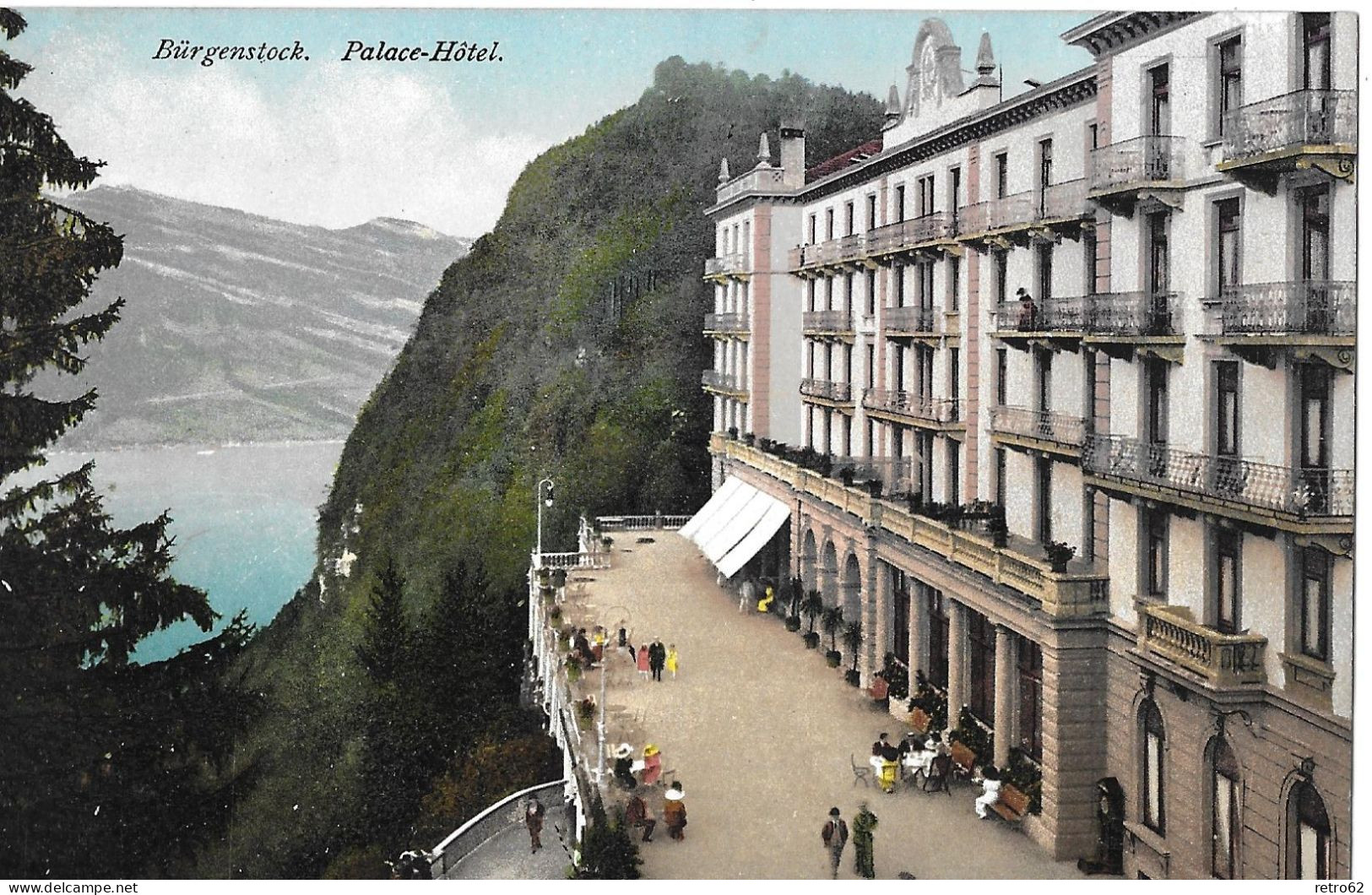 BÜRGENSTOCK ► Palace-Hotel Mit Touristen, Ca.1910 - Autres & Non Classés