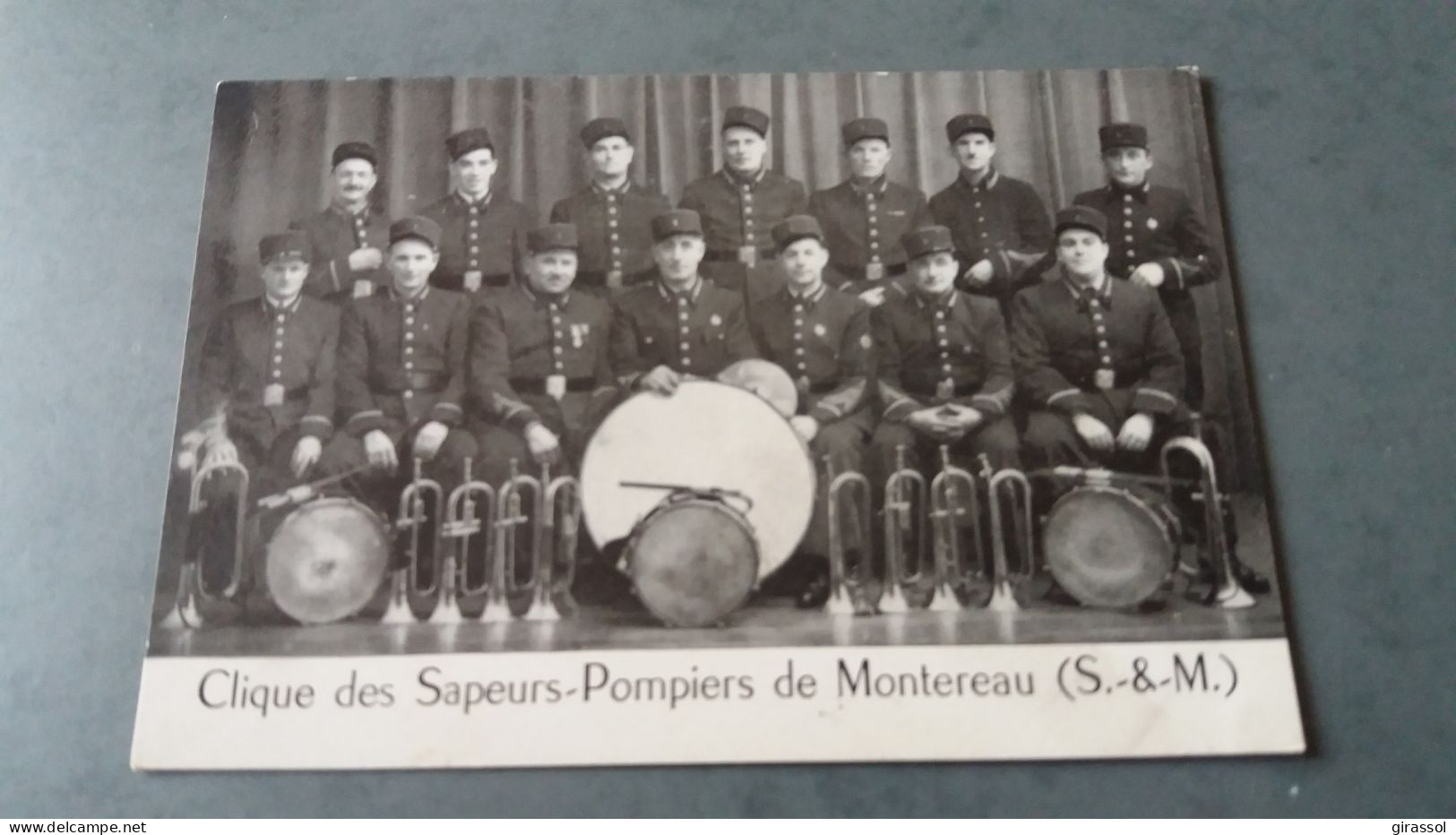 CPA CPSM CLIQUE DES SAPEURS POMPIERS DE MONTEREAU SEINE ET MARNE 77 FORMAT 9 PAR 13.5 CM PAS INDICATION CP - Feuerwehr