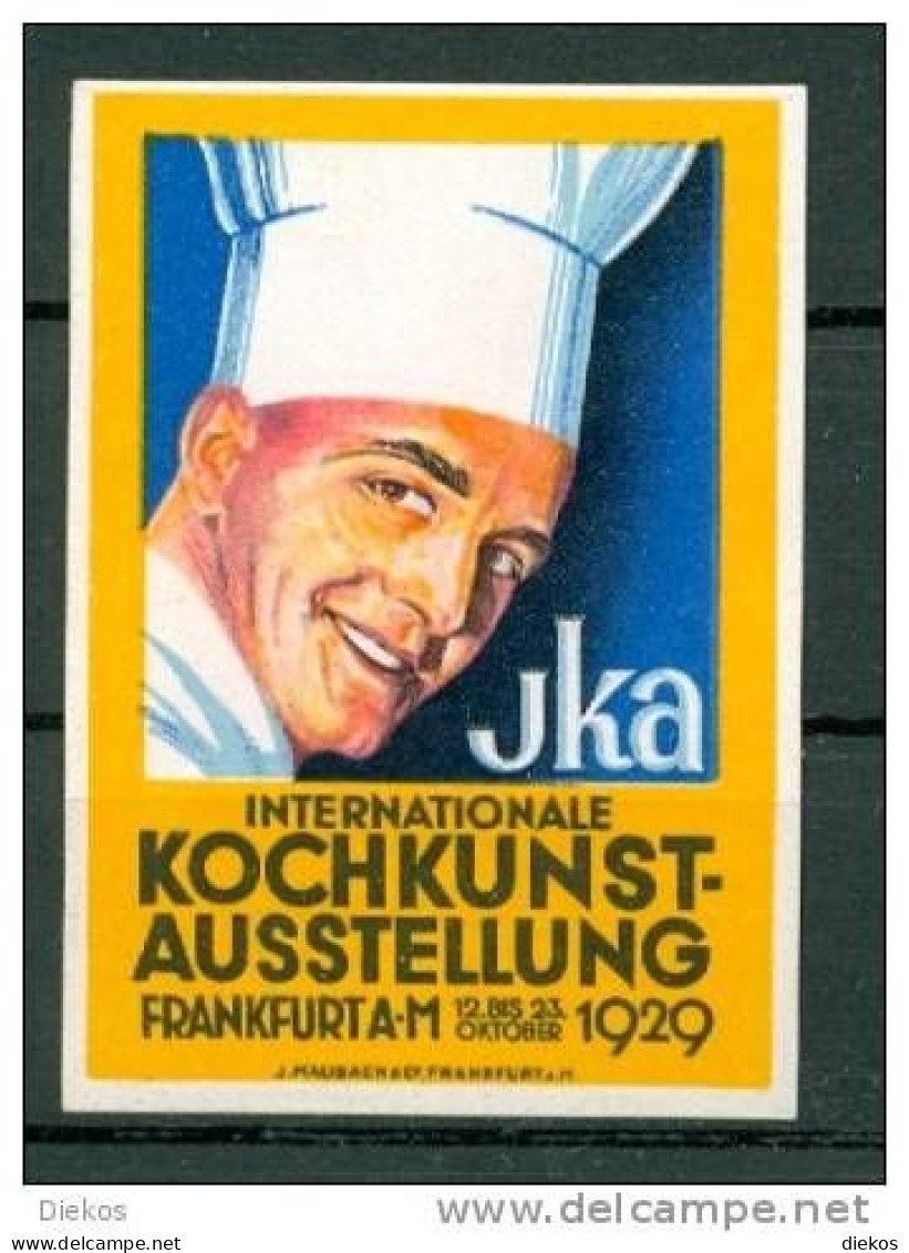 Werbemarke Cinderella Poster Stamp Kochkunst Ausstellung Frankfurt JKA 1929 #386 - Cinderellas