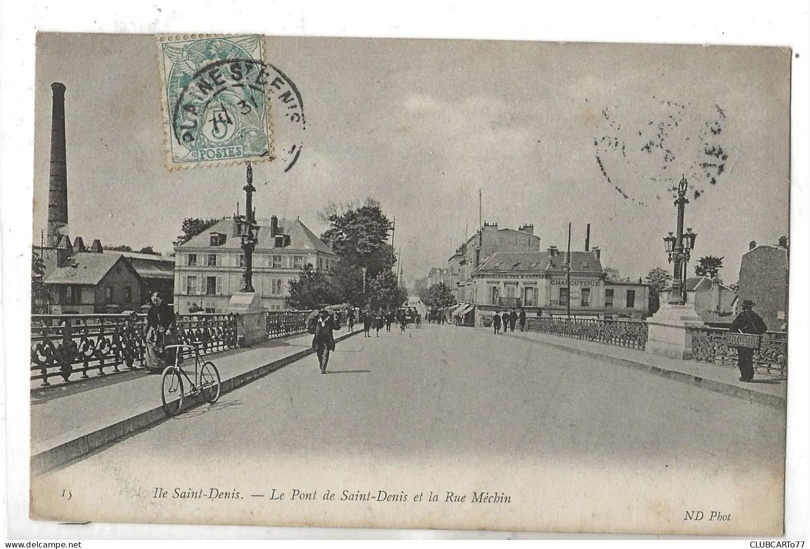 L'Île-Saint-Denis (93) : La Rue Méchin Prise Du Pont De Saint-Denis Env 1905 (animé) PF. - L'Ile Saint Denis