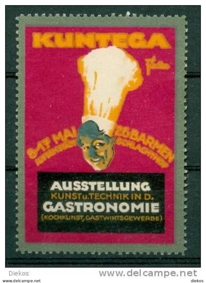 Werbemarke Cinderella Poster Stamp KUNTEGA Gastronomie Ausstellung Barmen 1926 #414 - Vignetten (Erinnophilie)