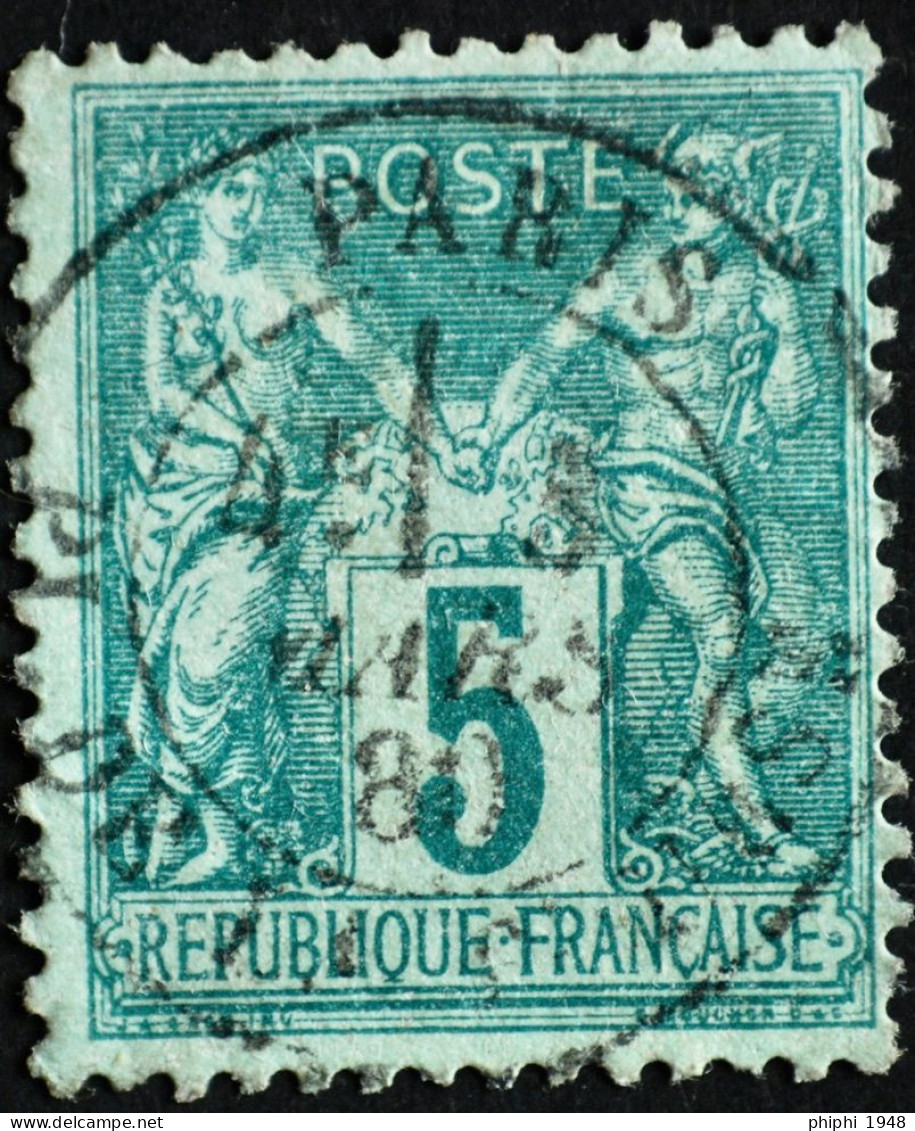 -Sage    Obl   :  BUREAUX De QUARTIER De PARIS. PL DE LA BOURSE 1880. - 1876-1898 Sage (Tipo II)
