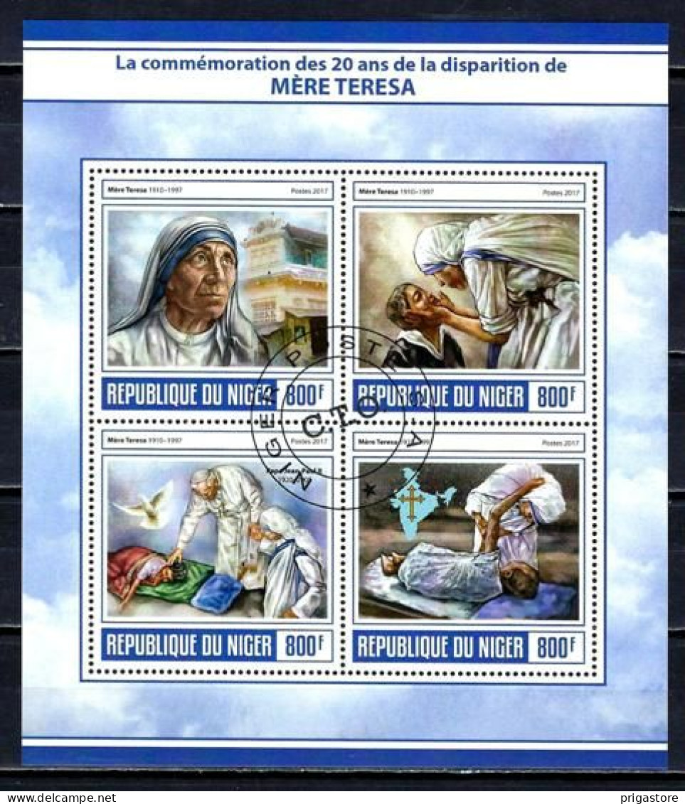 Niger 2017 Célébrités Mère Teresa (17) Yvert N° 4135 à 4138 Oblitérés Used - Niger (1960-...)