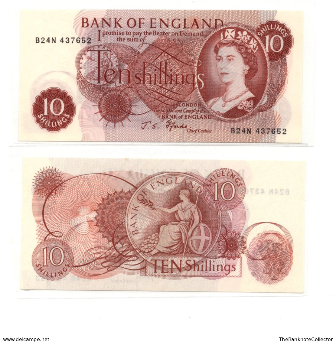 Great Britain 10 Shillings ND 1960-1970 P373c Ffode Sign - 10 Schilling