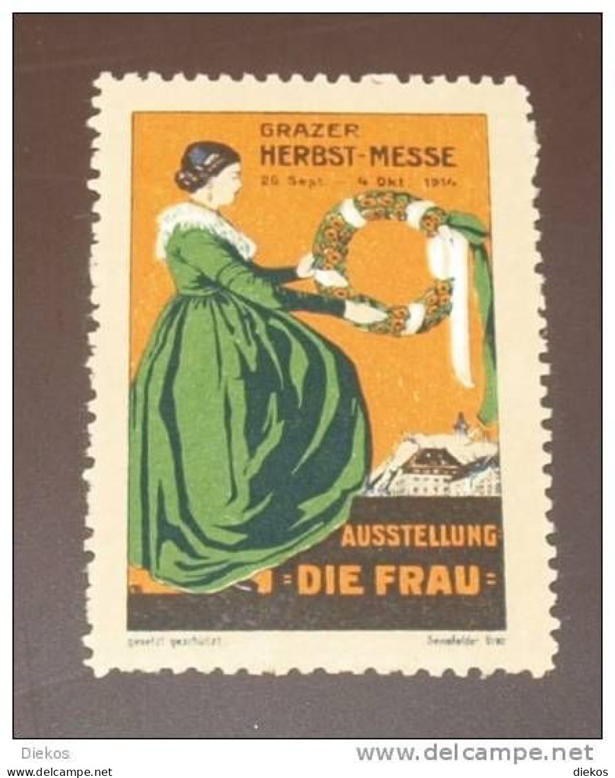 Werbemarke Cinderella Poster Stamp Grazer Herbstmesse Die Frau 1914 #333 - Cinderellas
