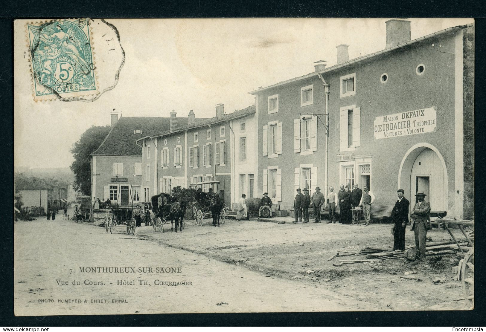 CPA - Carte Postale - France - Monthureux Sur Saone - Vue Du Cours - Hôtel Th. Coerdacier (CP24521OK) - Monthureux Sur Saone