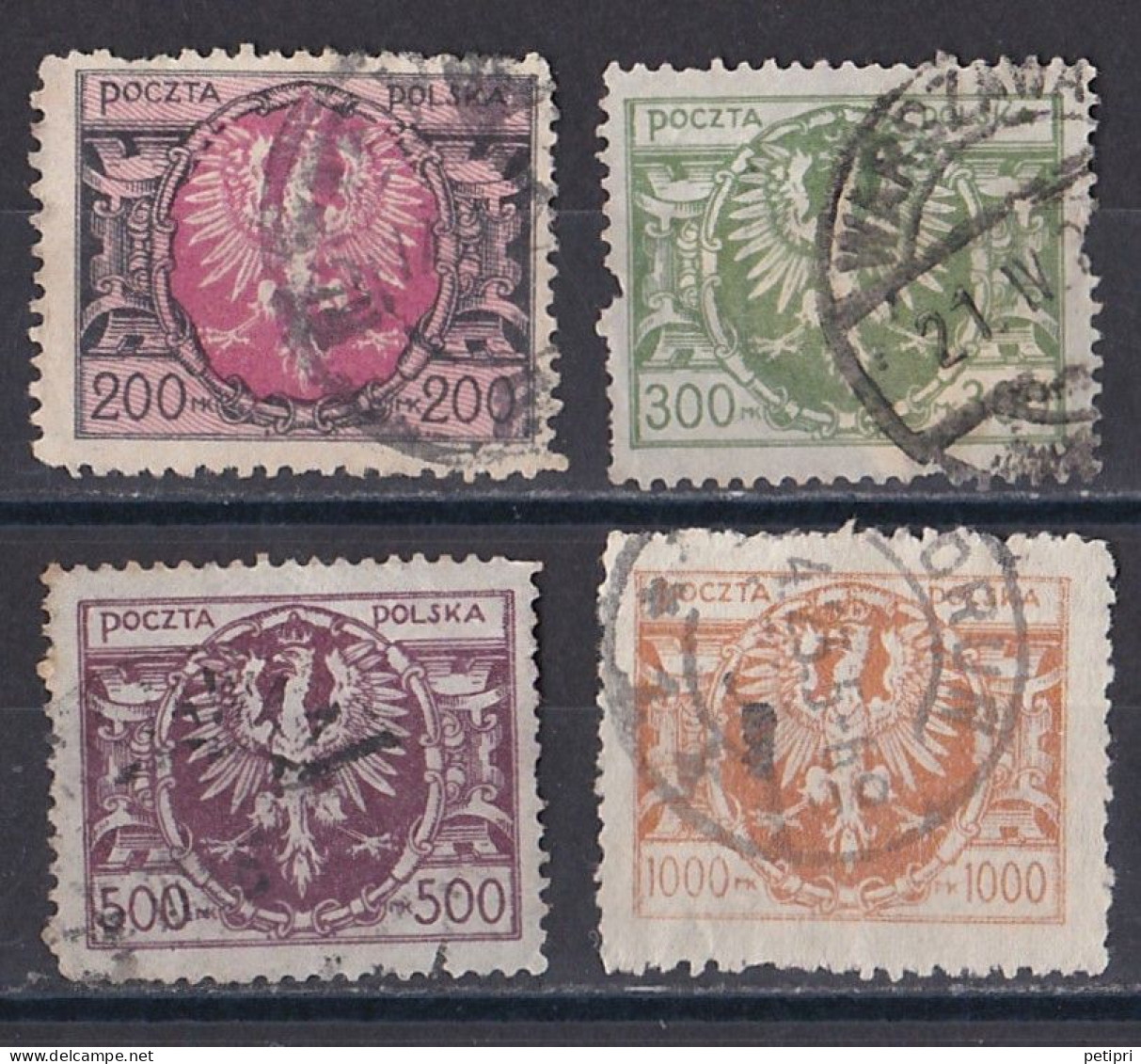 Pologne - République 1919  -  1939   Y & T N °  262  263  265  266  Oblitérés - Gebraucht