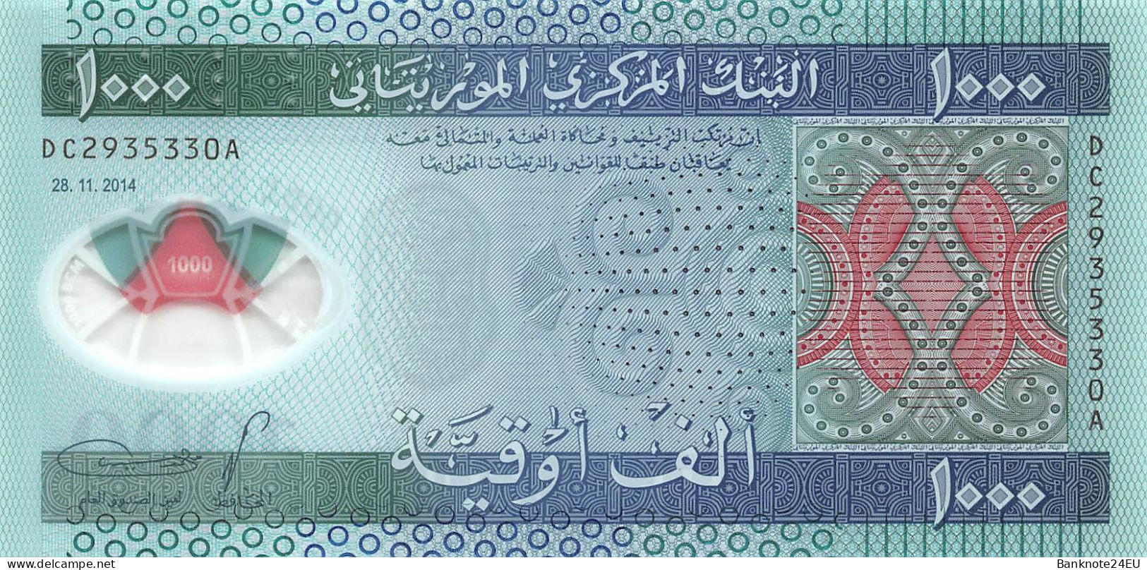 Mauritania 1000 Ouguiya 2014 Unc Pn 19 - Mauritanien