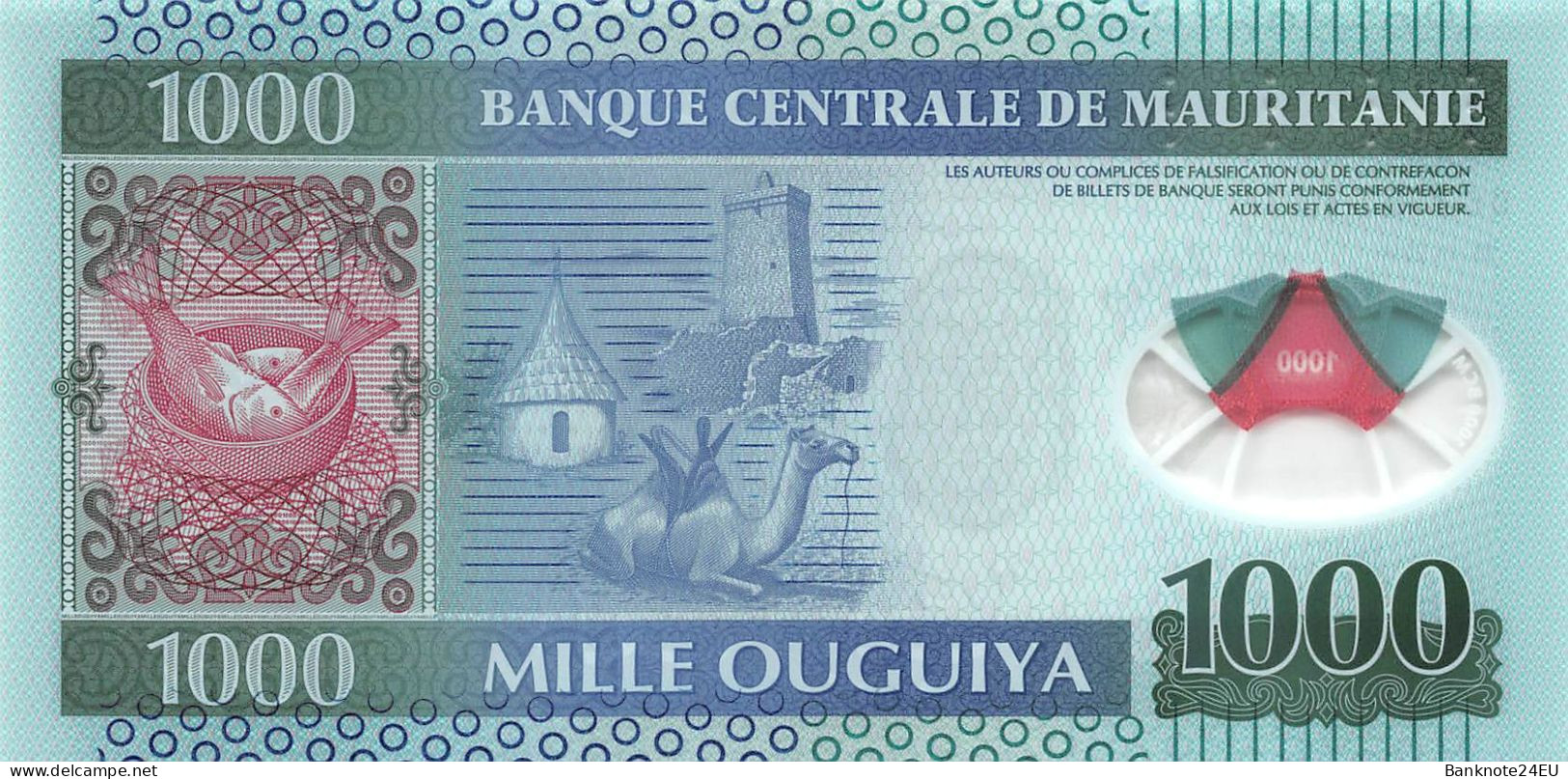 Mauritania 1000 Ouguiya 2014 Unc Pn 19 - Mauritanie