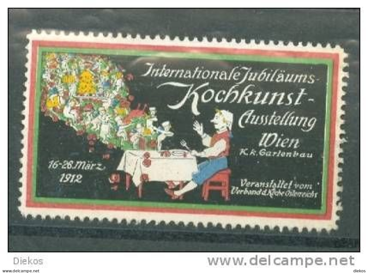 Werbemarke Cinderella Poster Stamp Kochkunst Ausstellung Wien 1912 #217 - Vignetten (Erinnophilie)