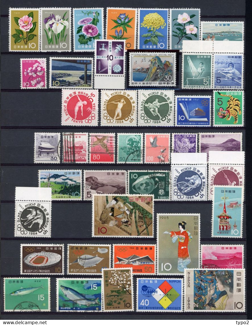 JAPON -  COLLECTION DE 1900 A 1986  plus de 400 timbres différents (o) et ** 8 scans