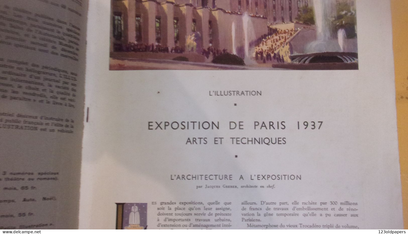 L'ILLUSTRATION :1937 : EXPOSITION PARIS 1937 : ALBUM HORS SERIE ARCHITECTURE  ANDRE MAIRE GREBER ERNEST DE GANAY - Otros & Sin Clasificación