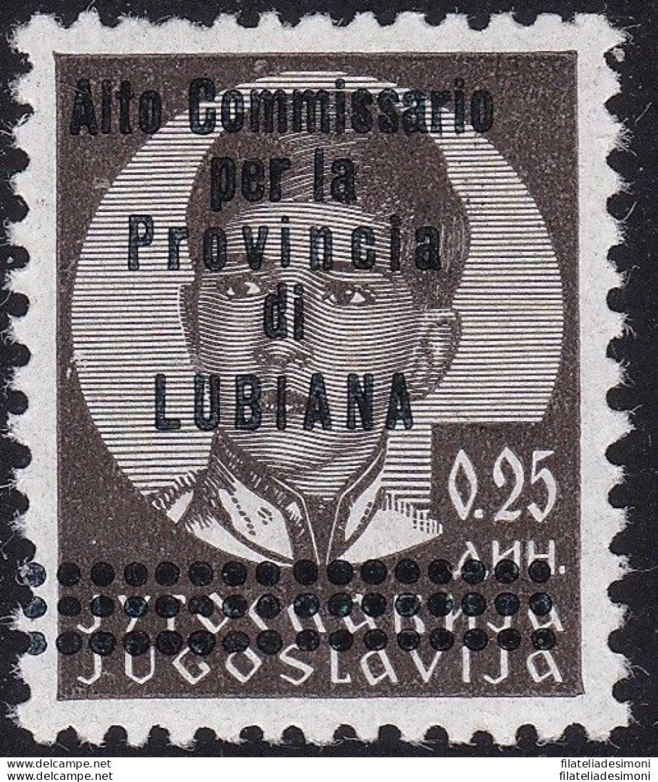 1941 LUBIANA, N. 61 25p. Bruno Nerastro MNH/** Certificato Raybaudi RARO - Sonstige & Ohne Zuordnung