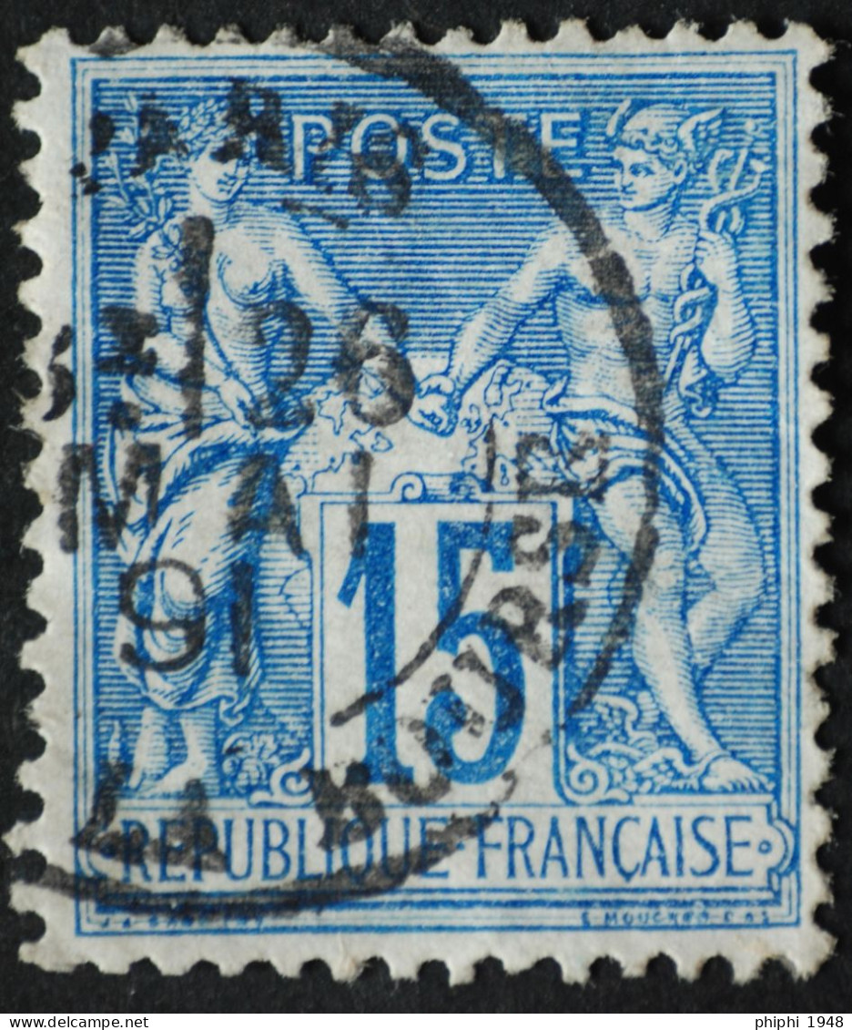 -Sage    Obl   :       BUREAUX De QUARTIER De PARIS. PL DE LA BOURSE 1891. - 1876-1898 Sage (Tipo II)