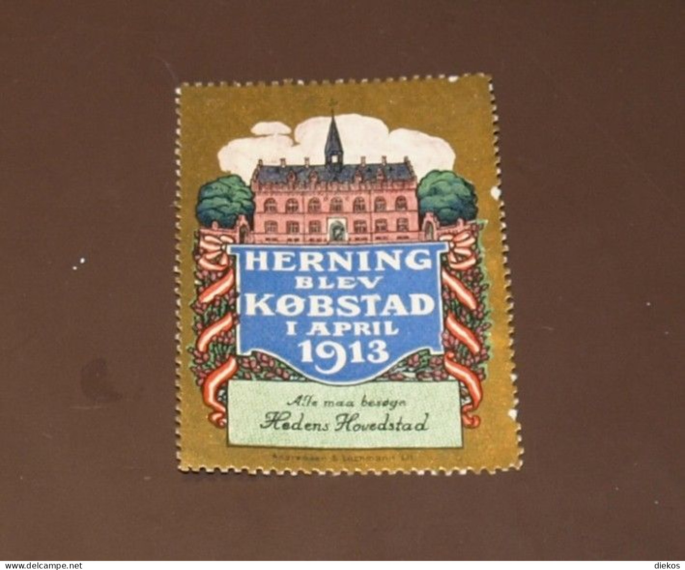 Werbemarke Cinderella Poster Stamp Herning Blev Kobstad Herning Dänemark  1913 #404 - Cinderellas