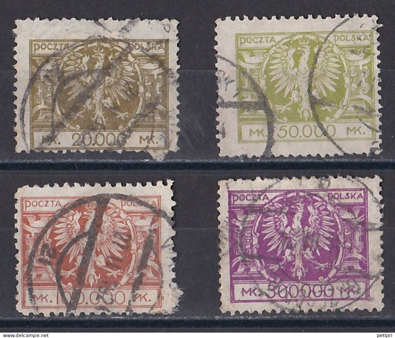 Pologne - République 1919  -  1939   Y & T N °  278   280   281   283   Oblitéré - Gebraucht