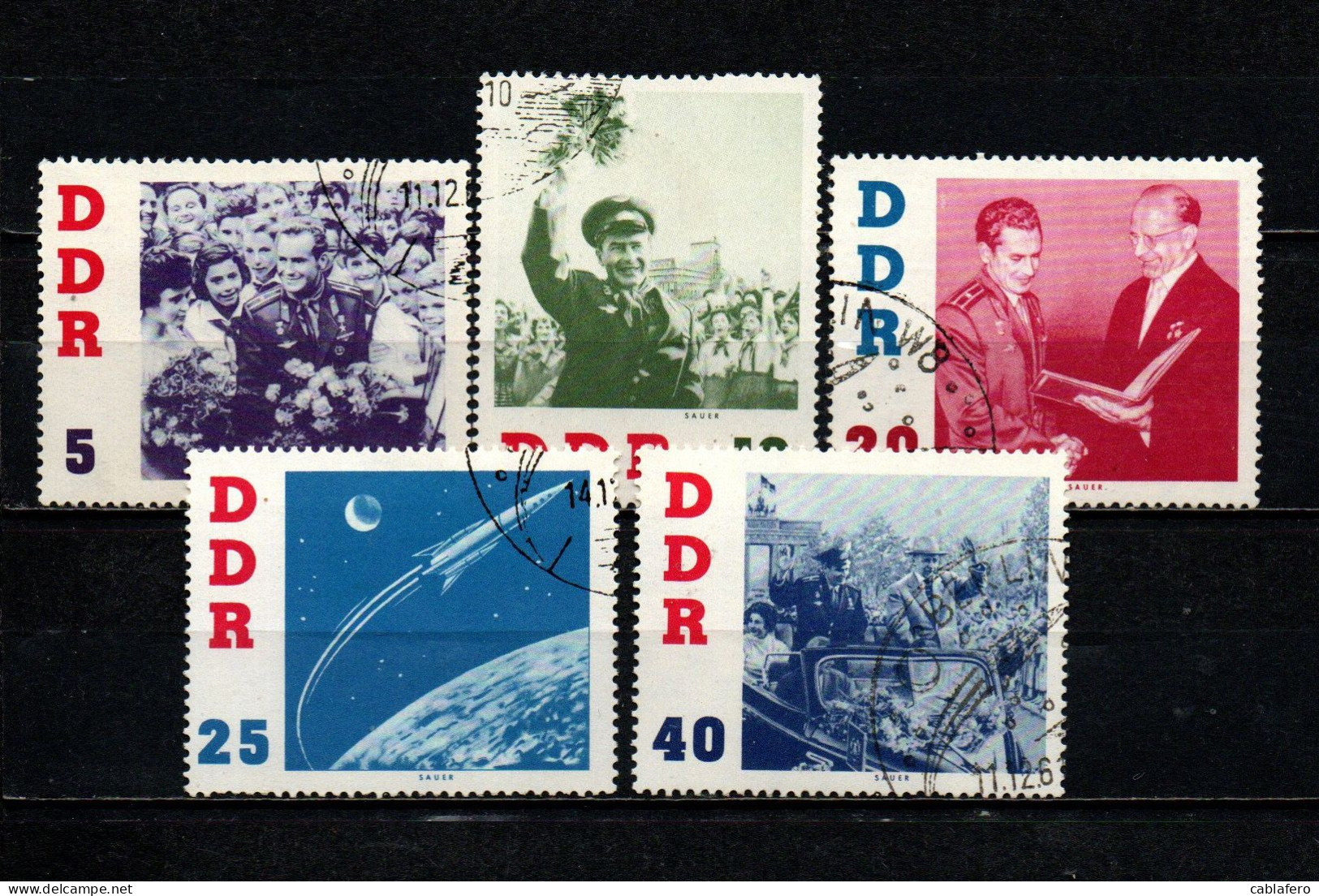 DDR - 1961 - VISITA DEL COSMONAUTA SOVIETICO GERMAN TITOW (1935-2000) - USATI - Used Stamps